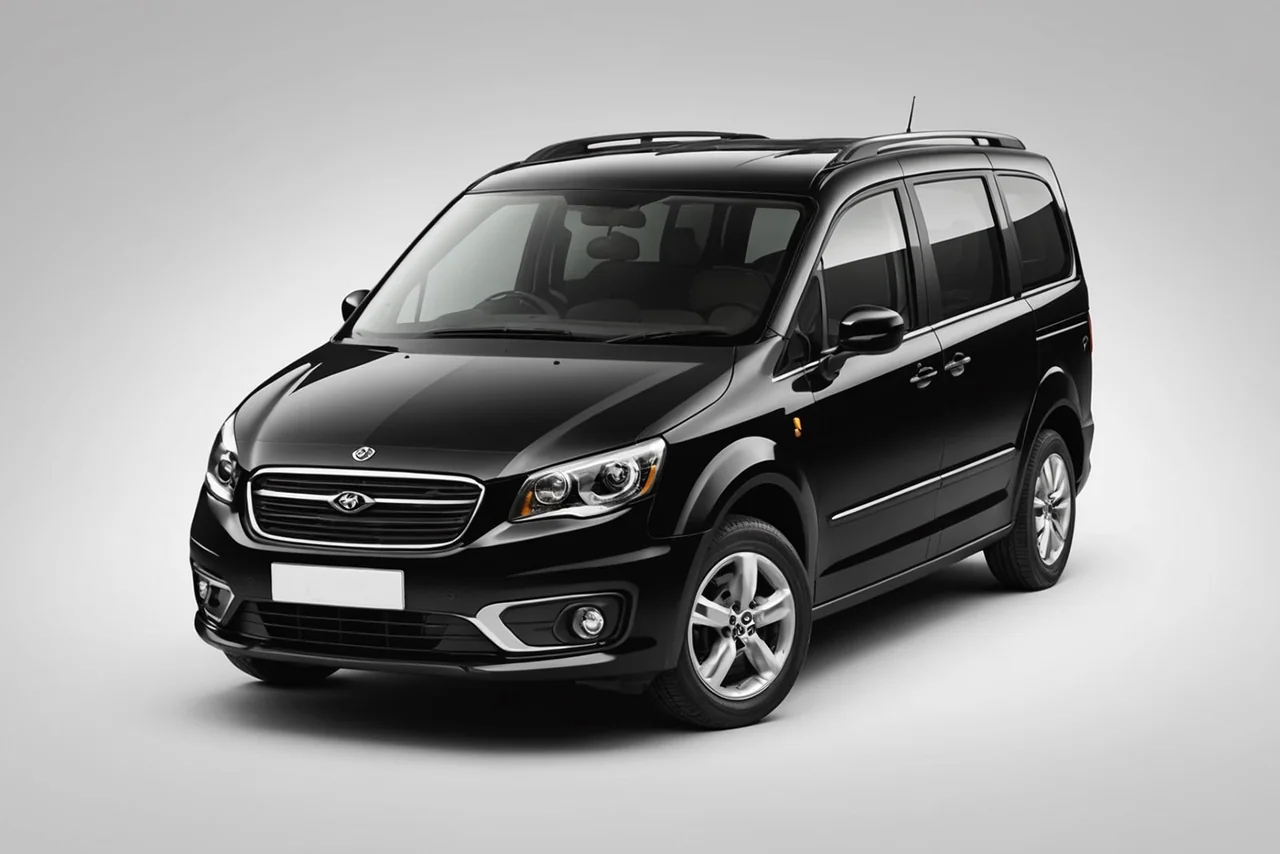 Black passenger minivan