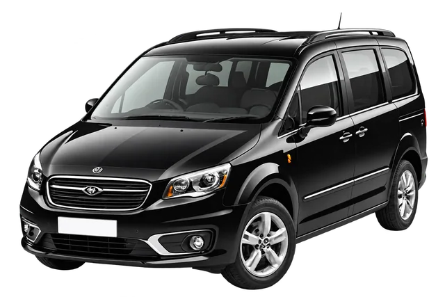 Black passenger minivan