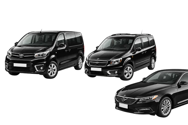 Standard van, minivan and sedan vehicle combination