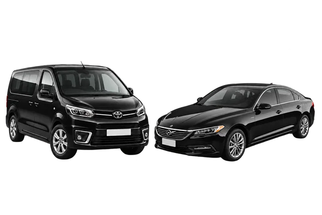 Standard van and sedan vehicle combination