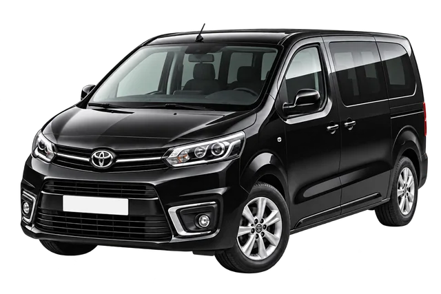 Black standard passenger van