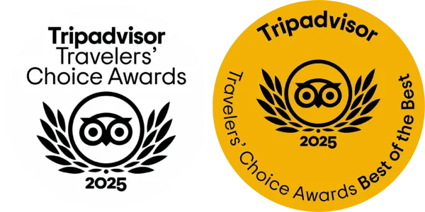 Tripadvisor Travellers’ Choice and Best of the Best award badges for 2025